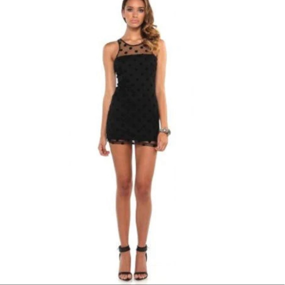 Lovers and Friends Black Polkadot Dress